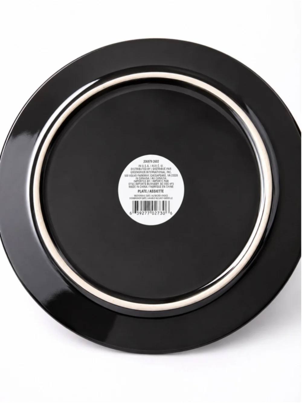 Set of 4 Solid Black 10.5” Ironstone Dinner Plates – New